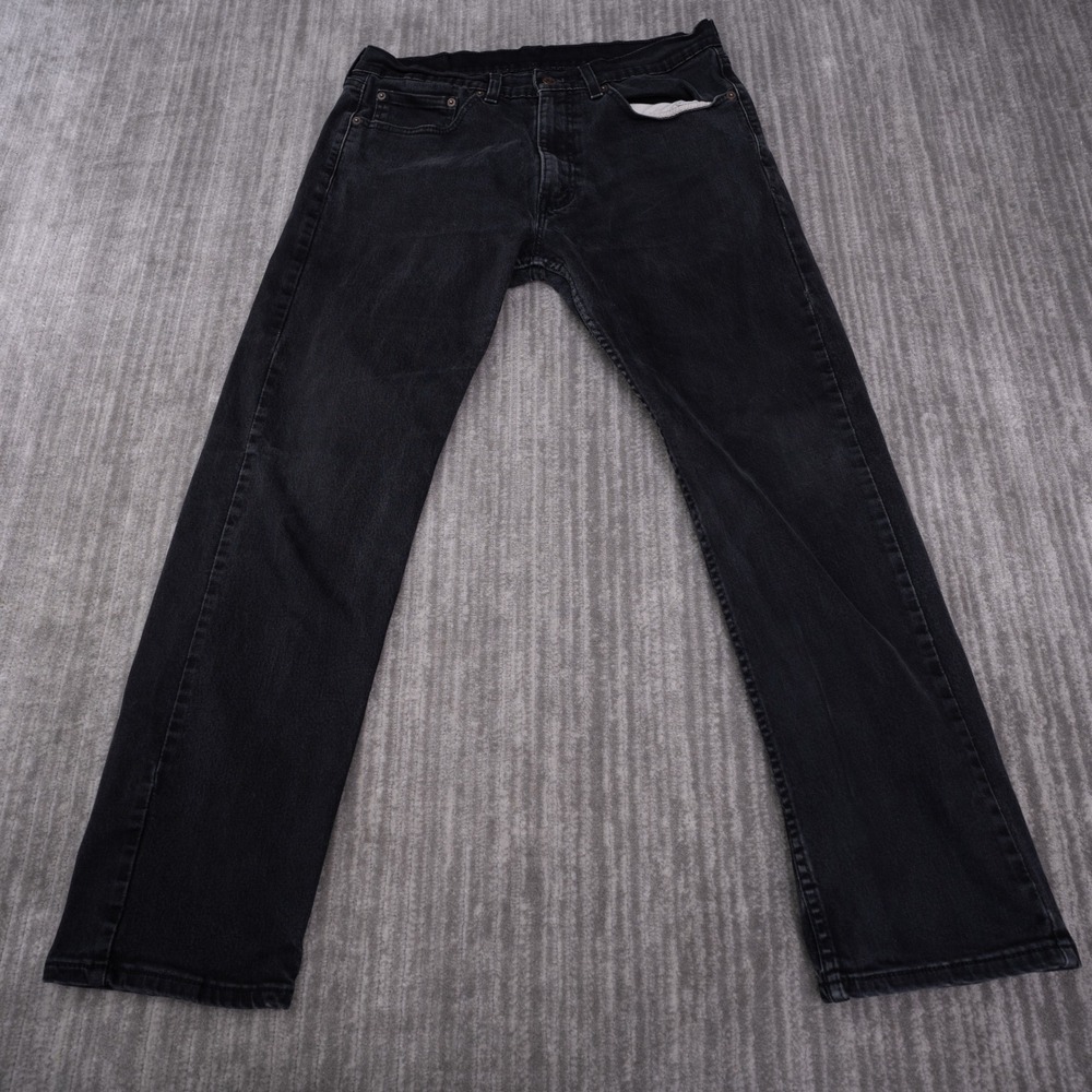 Levi's 505 Jeans Men 34x30 Fit 33x28.5 Black Regular Fit Straight Leg 00505-2117
